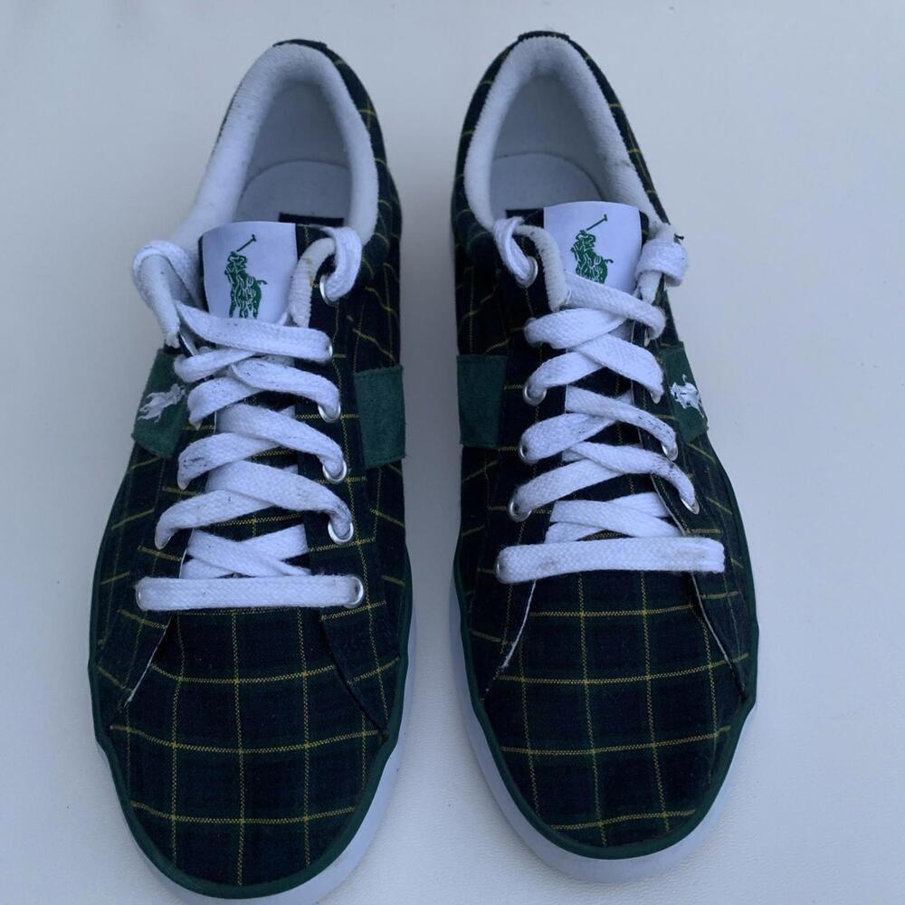 Polo Ralph Lauren Plaid Sneakers Shoes Men’s Sz 9